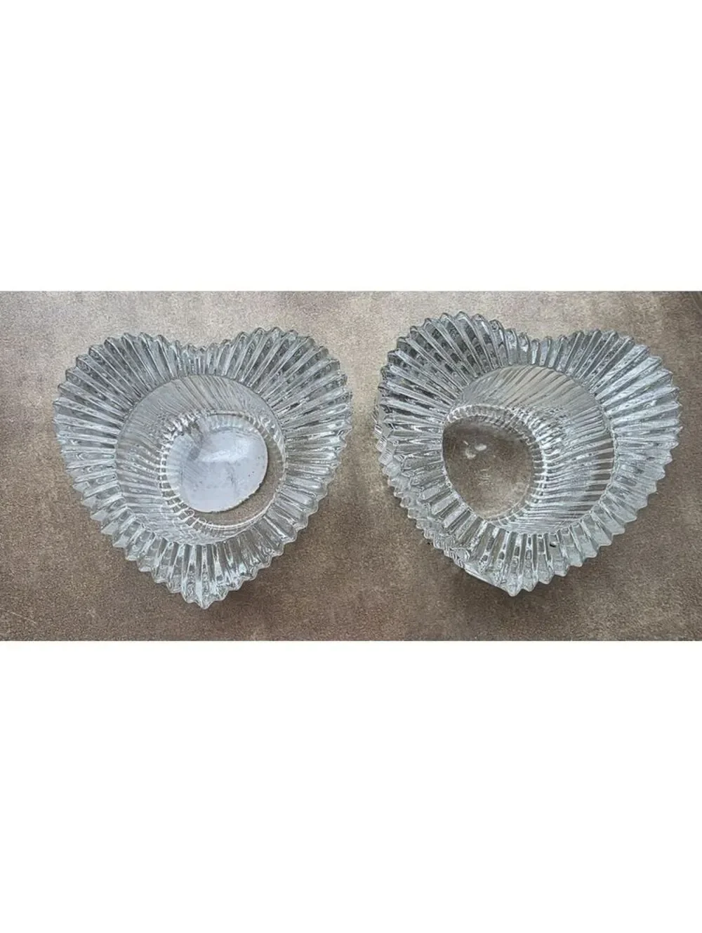 Vintage Indiana Glass Heart Votive Holders Set with Yankee Candle Lotus Blossom
